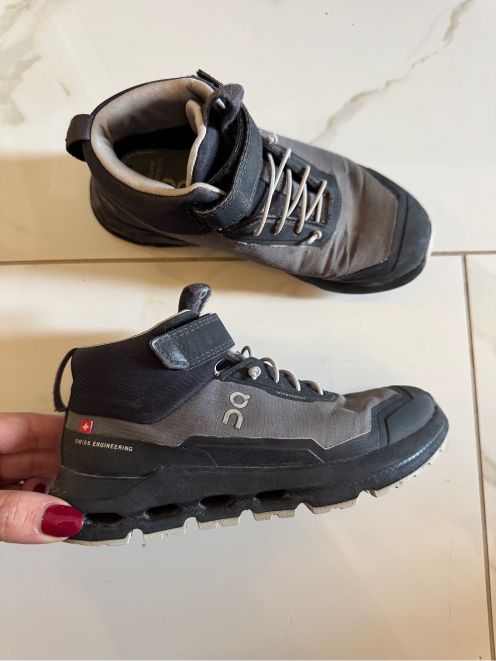 ON Cloudhero Mid-Cut Waterproof Hiking Shoes Kids
